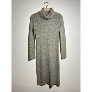 Lauren Ralph Lauren EUC Gray Tweed Wool Alpaca Cowl Neck Sweater Dress XS
